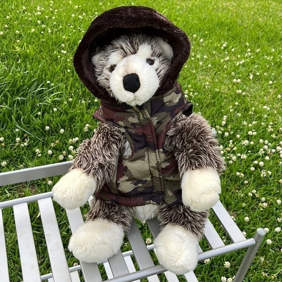 Build a Bear WWF collecti bear with Camo jacket - Picture 1 of 6
